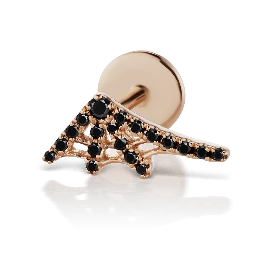 Black Diamond Web Threaded Stud Earring - Image 18