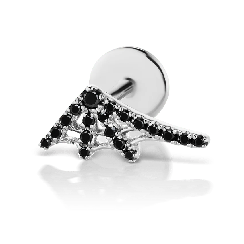 Black Diamond Web Threaded Stud Earring - Image 2