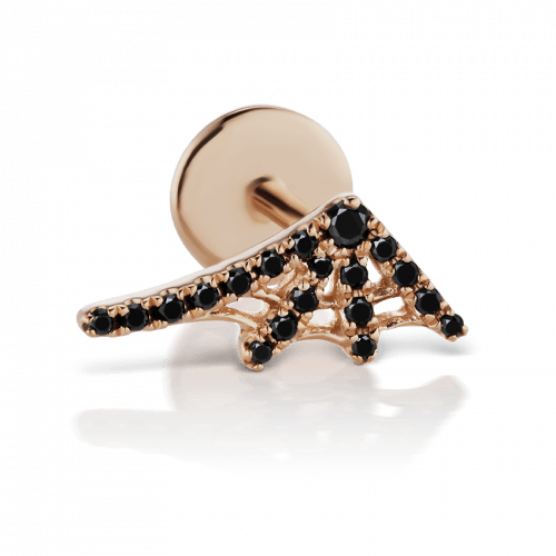Black Diamond Web Threaded Stud Earring - Image 21