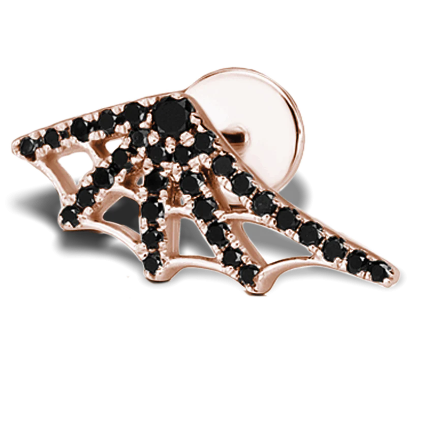 Black Diamond Web Threaded Stud Earring - Image 24