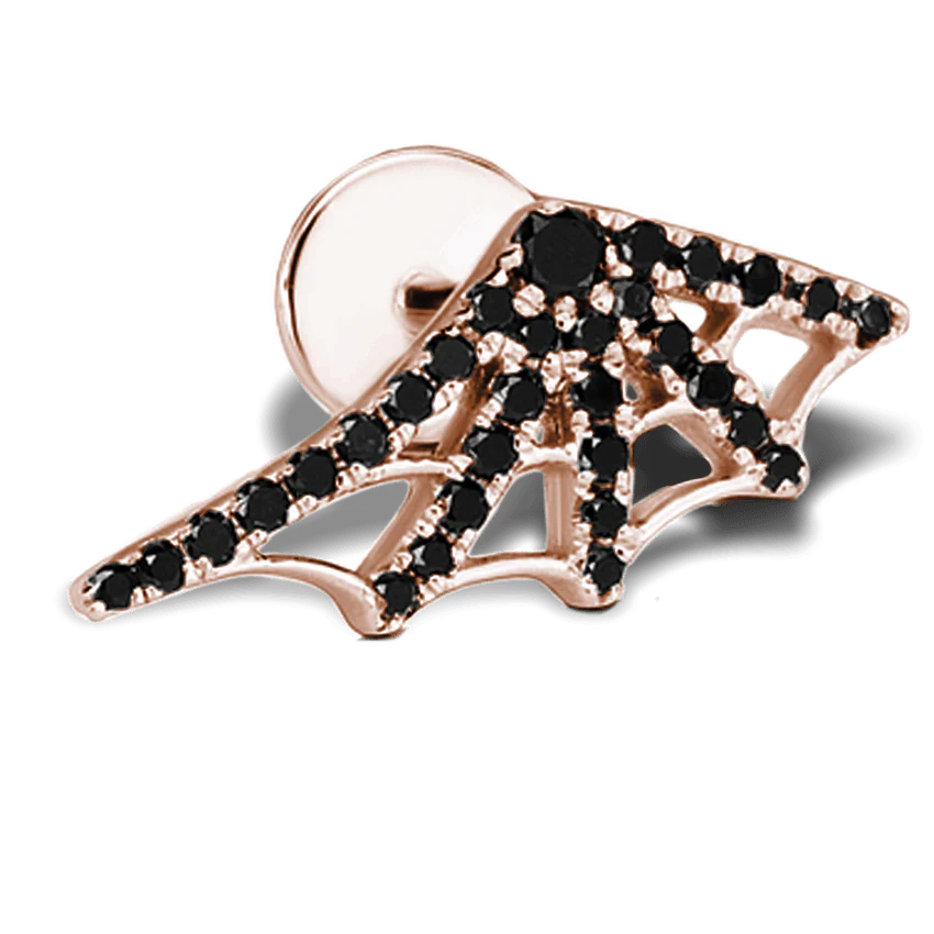 Black Diamond Web Threaded Stud Earring - Image 25