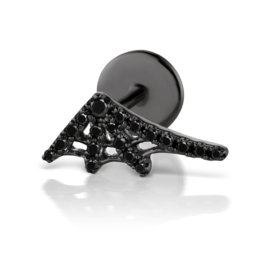 Black Diamond Web Threaded Stud Earring - Image 26