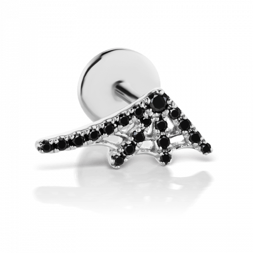 Black Diamond Web Threaded Stud Earring - Image 5