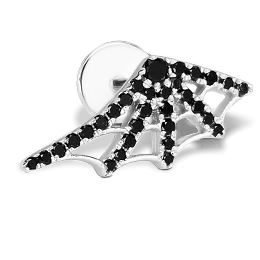 Black Diamond Web Threaded Stud Earring - Image 9