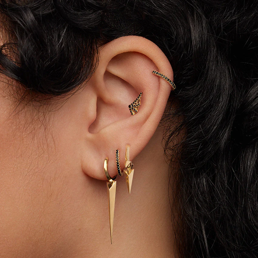 Black Diamond Web Threaded Stud Earring With Titanium Backing - Image 19