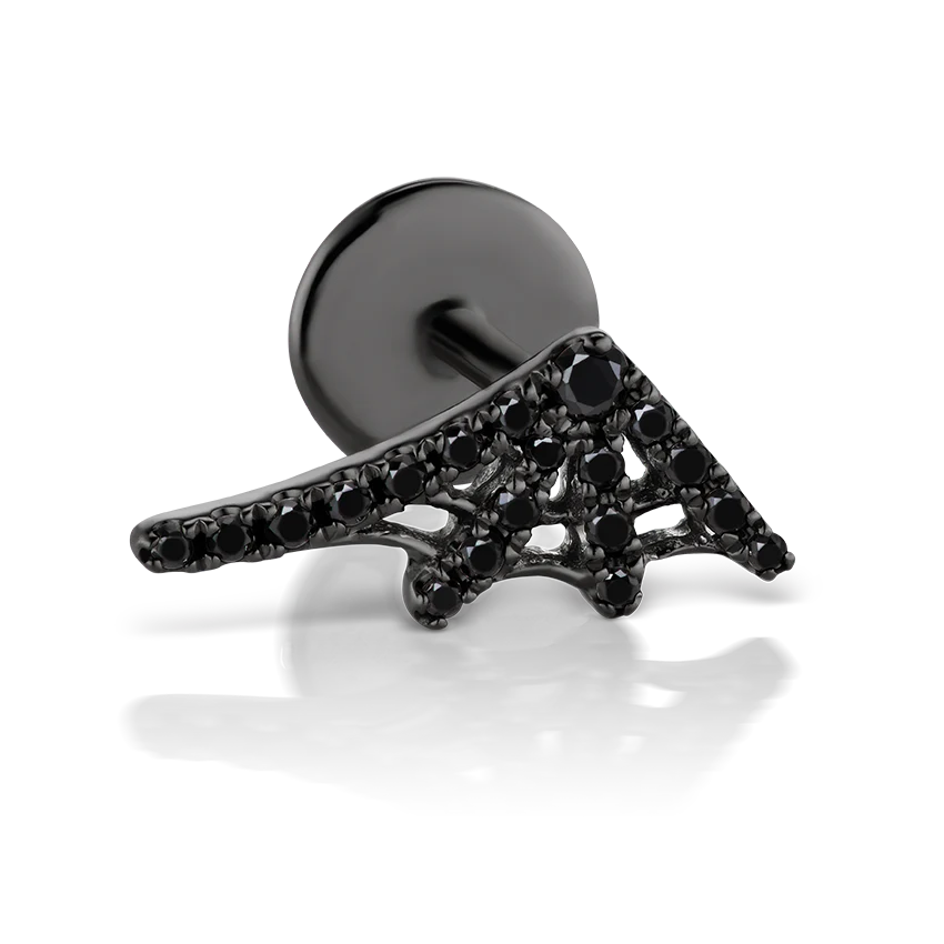 Black Diamond Web Threaded Stud Earring With Titanium Backing - Image 28