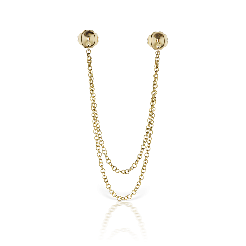 Connecting Double Chain Stud Earring Backs - Image 3