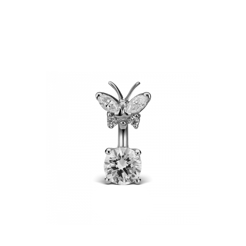 Cubic Zirconia Butterfly and 6mm Solitaire Barbell - Image 16