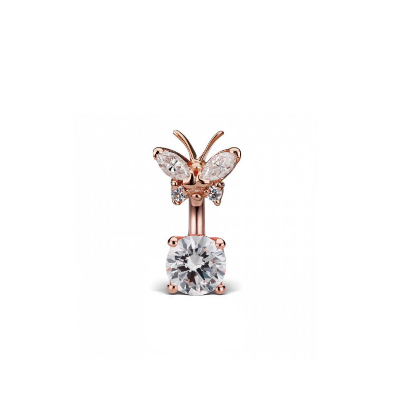 Cubic Zirconia Butterfly and 6mm Solitaire Barbell - Image 17