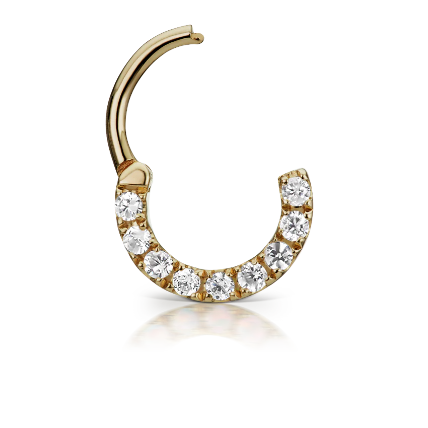 Cubic Zirconia Horizontal Eternity Hoop Earring - Image 19
