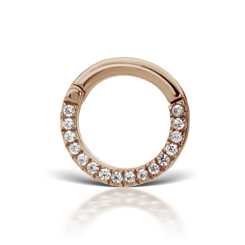 Cubic Zirconia Horizontal Eternity Hoop Earring - Image 26