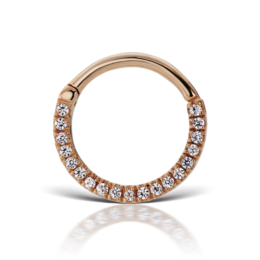 Cubic Zirconia Horizontal Eternity Hoop Earring - Image 30