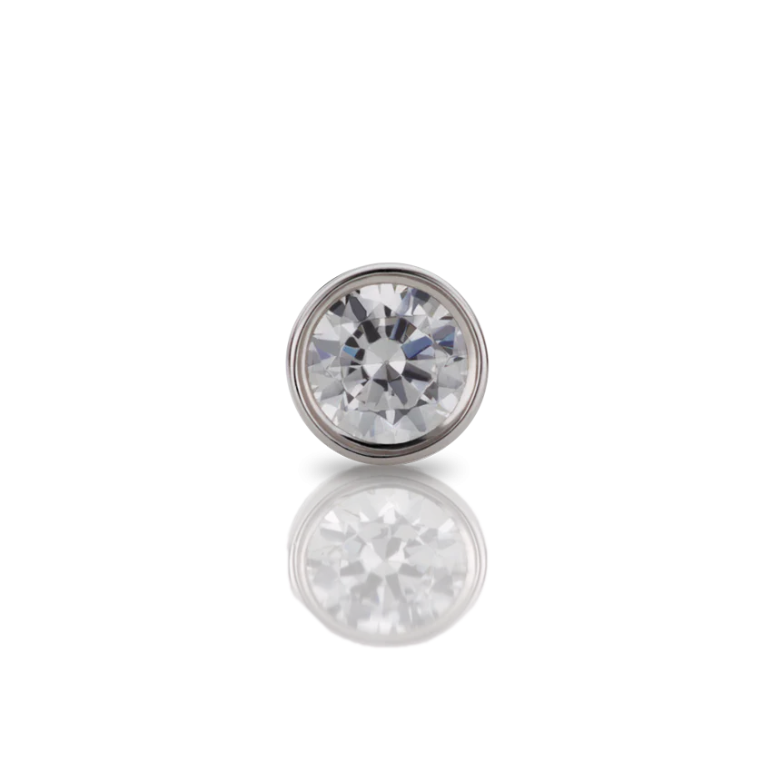 Cubic Zirconia Threaded Stud Earring With Titanium Backing - Image 5