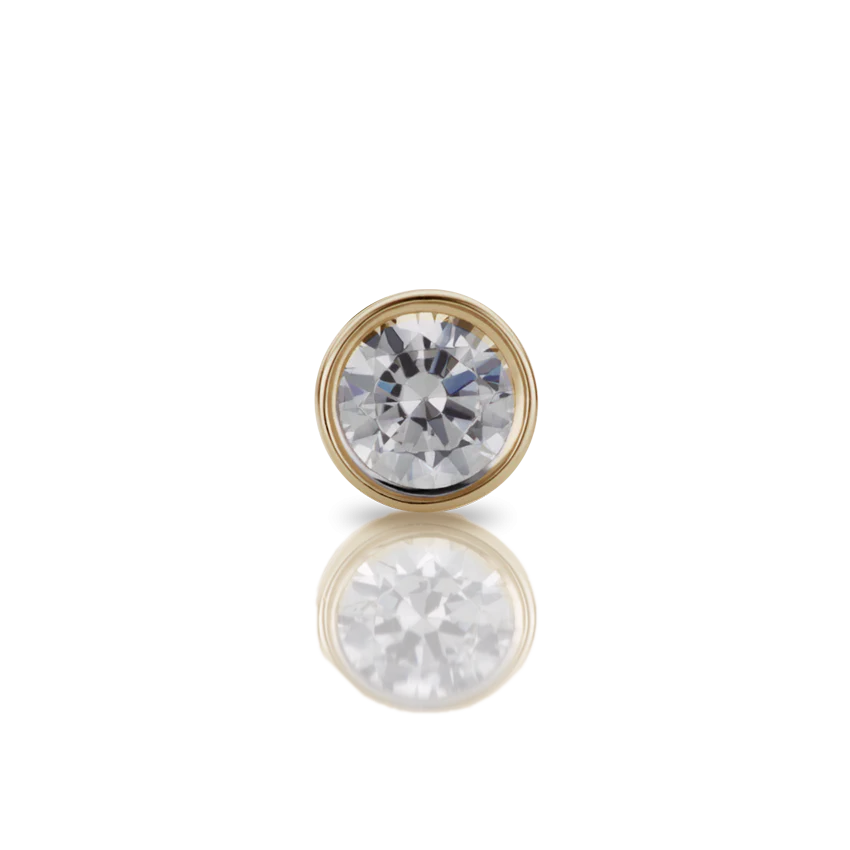 Cubic Zirconia Threaded Stud Earring With Titanium Backing - Image 9