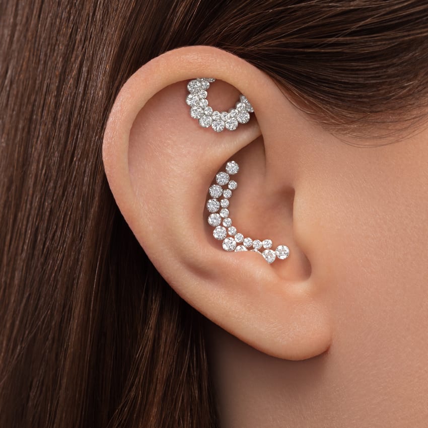 Demi Apsara Invisible Set Diamond Threaded Stud Earring - Image 13