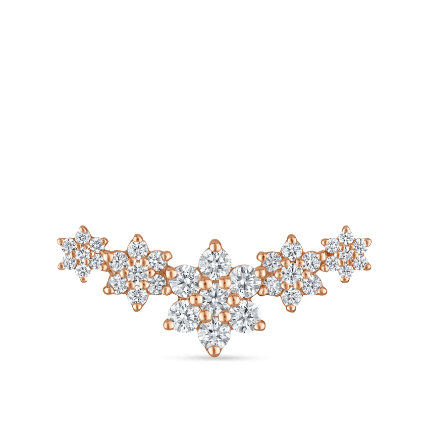 Diamond Five Flower Garland Stud Earring - Image 10