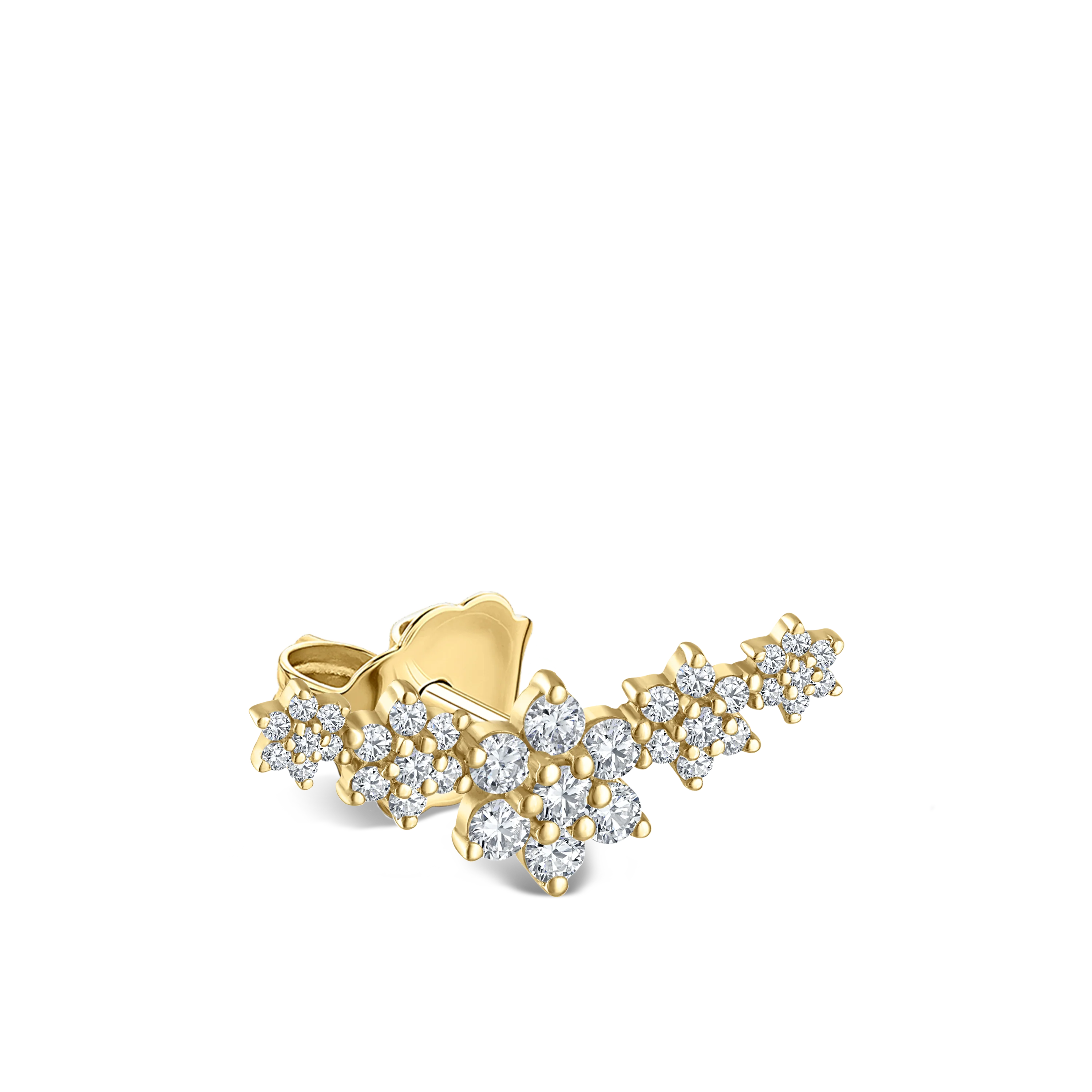 Diamond Five Flower Garland Stud Earring - Image 11