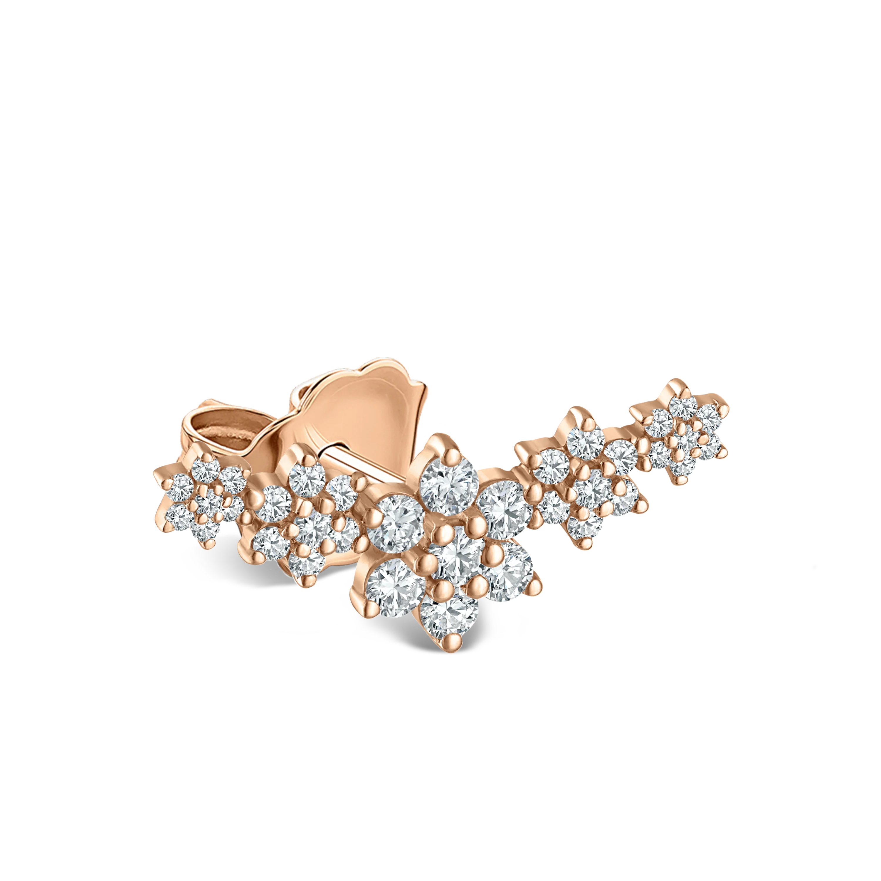 Diamond Five Flower Garland Stud Earring - Image 12