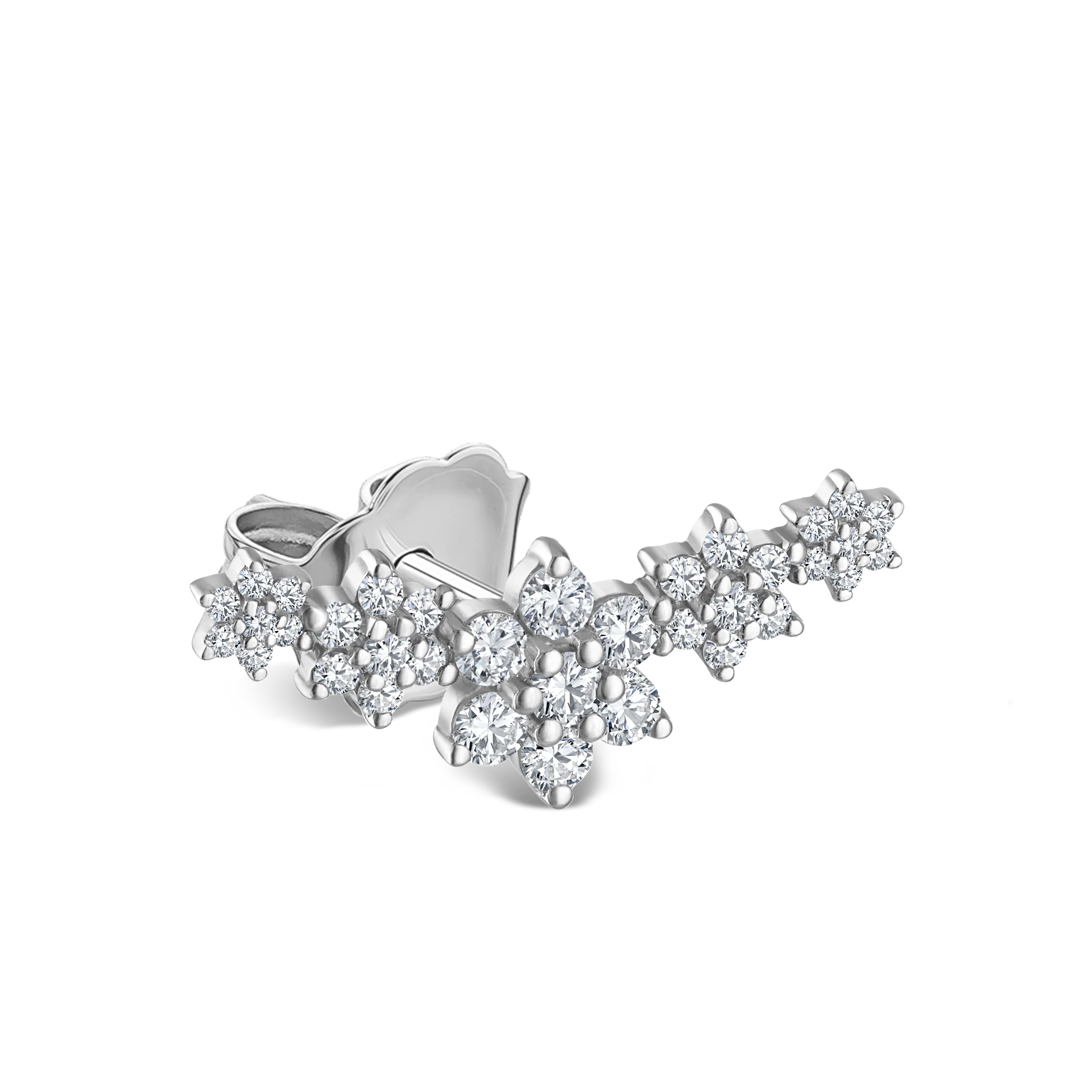 Diamond Five Flower Garland Stud Earring - Image 14