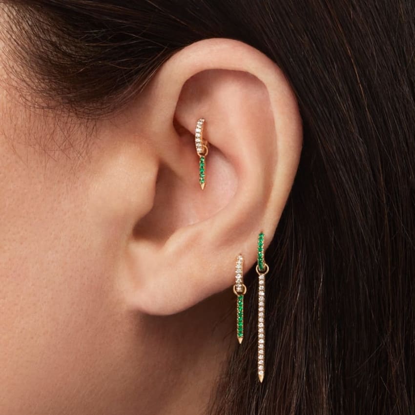 Diamond and Emerald Eternity Bar Charm - Image 22