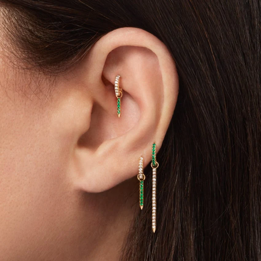 Diamond and Emerald Eternity Bar Charm - Image 4