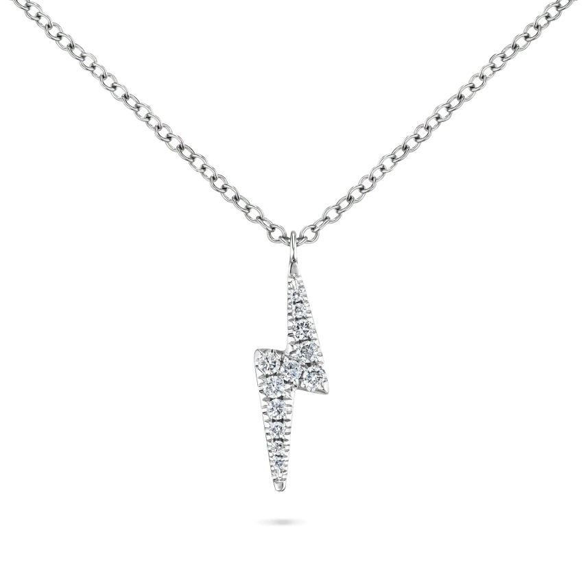 Diamond and Sapphire Lightning Bolt Necklace - Image 5