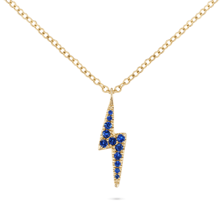 Diamond and Sapphire Lightning Bolt Necklace - Image 6