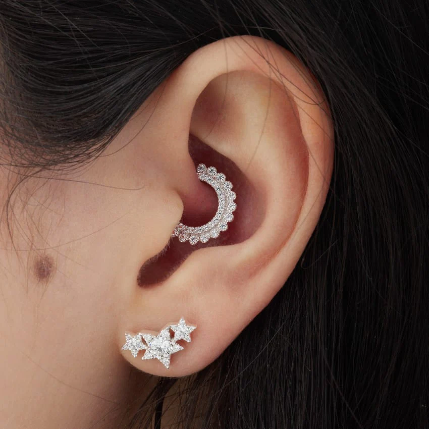 Diamond Apsara Hoop Earring - Image 20