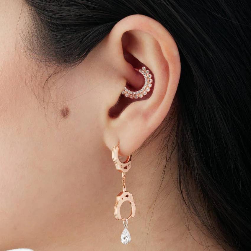 Diamond Apsara Hoop Earring - Image 9