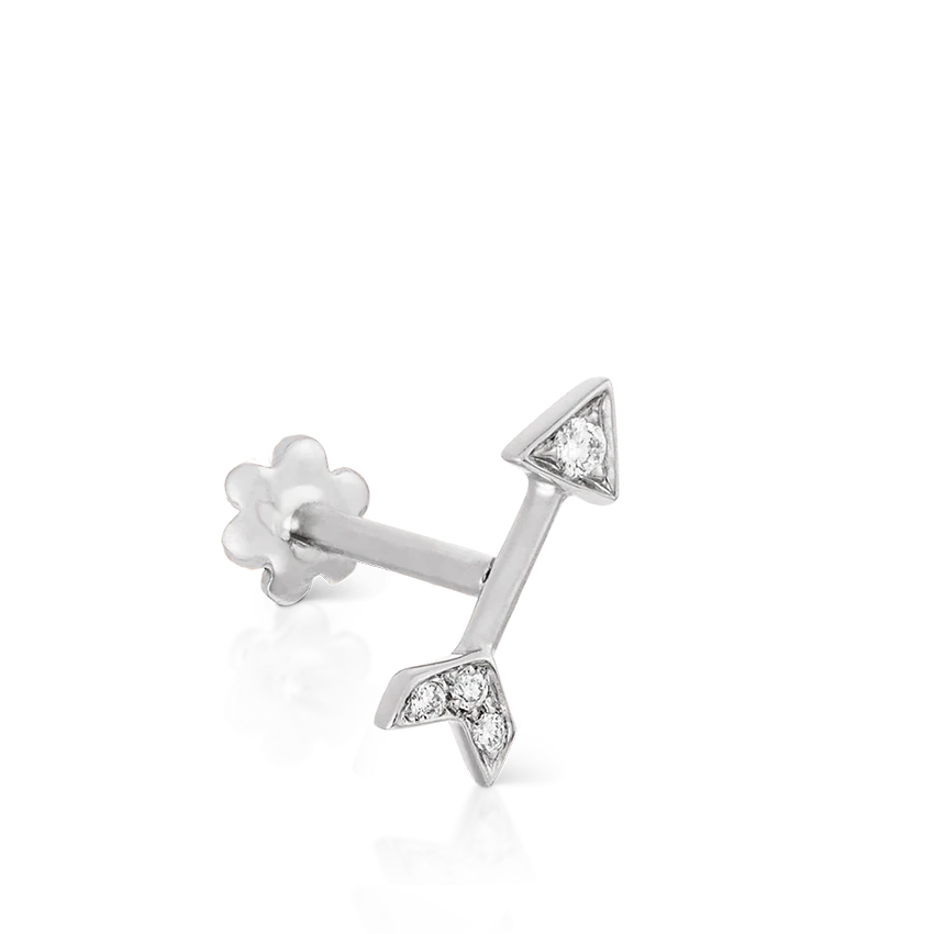 Diamond Arrow Threaded Stud Earring - Image 3