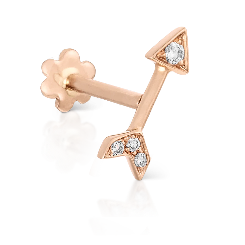 Diamond Arrow Threaded Stud Earring - Image 8