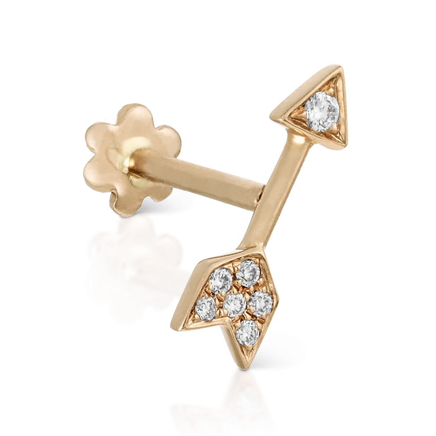 Diamond Arrow Threaded Stud Earring - Image 10