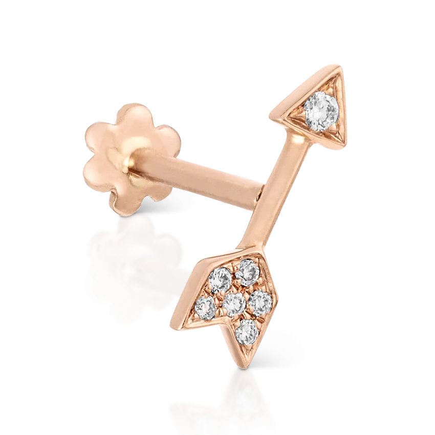 Diamond Arrow Threaded Stud Earring - Image 11