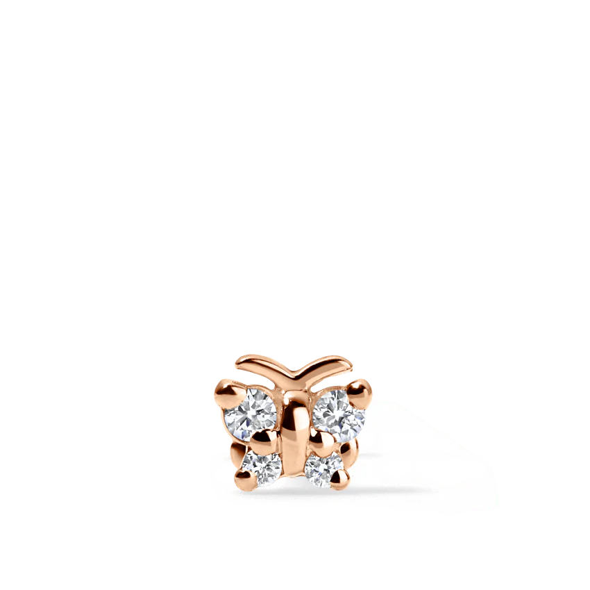 Diamond Butterfly Stud Earring - Image 13
