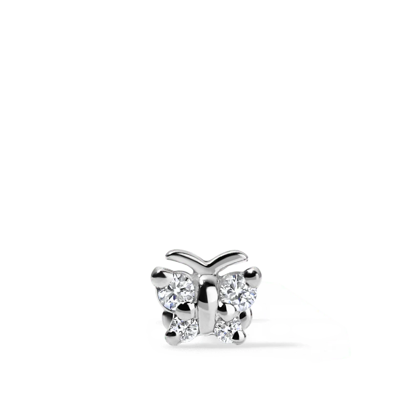 Diamond Butterfly Stud Earring - Image 5