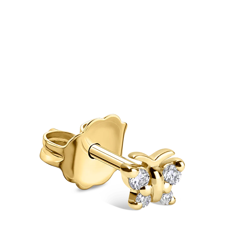 Diamond Butterfly Stud Earring - Image 6