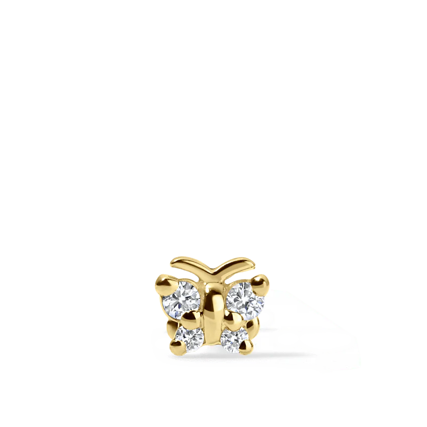 Diamond Butterfly Stud Earring - Image 9