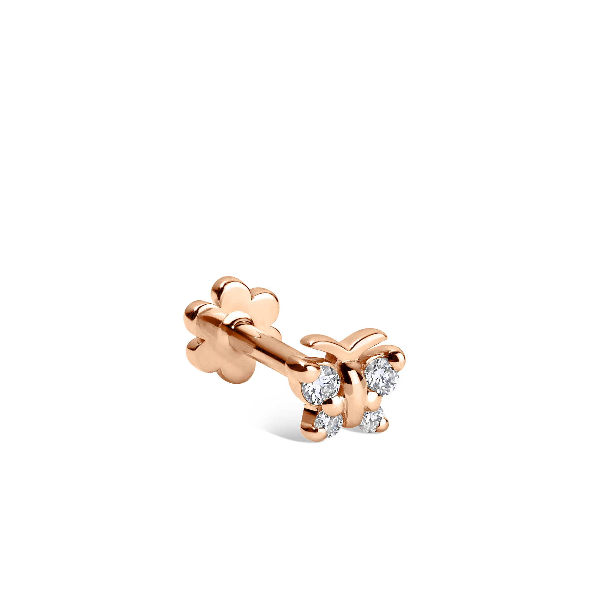 Diamond Butterfly Threaded Stud Earring - Image 17
