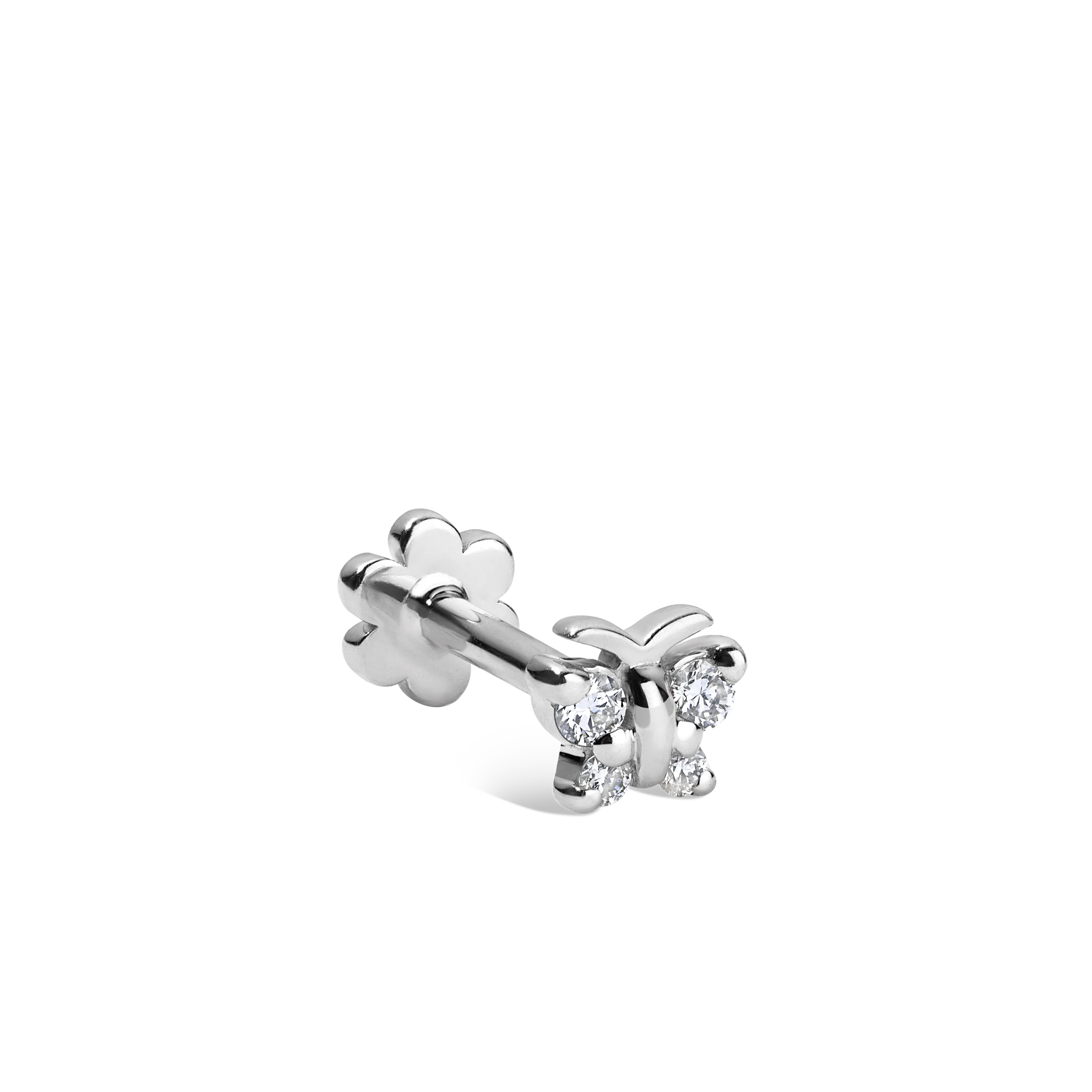 Diamond Butterfly Threaded Stud Earring - Image 18
