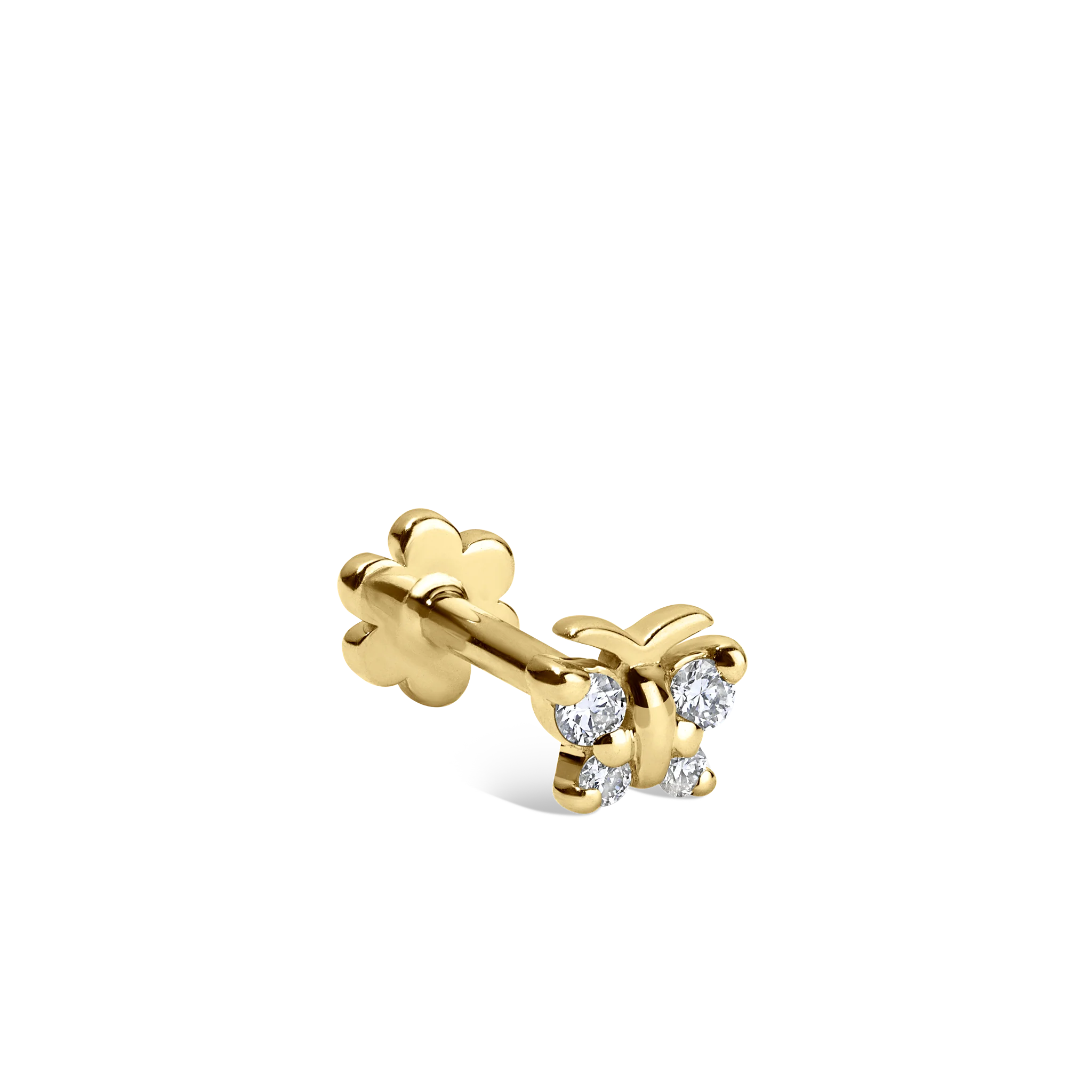 Diamond Butterfly Threaded Stud Earring - Image 19