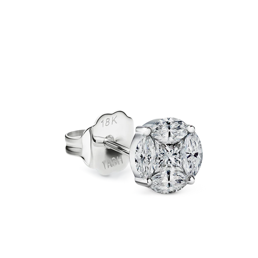 Diamond Cluster Stud Earring