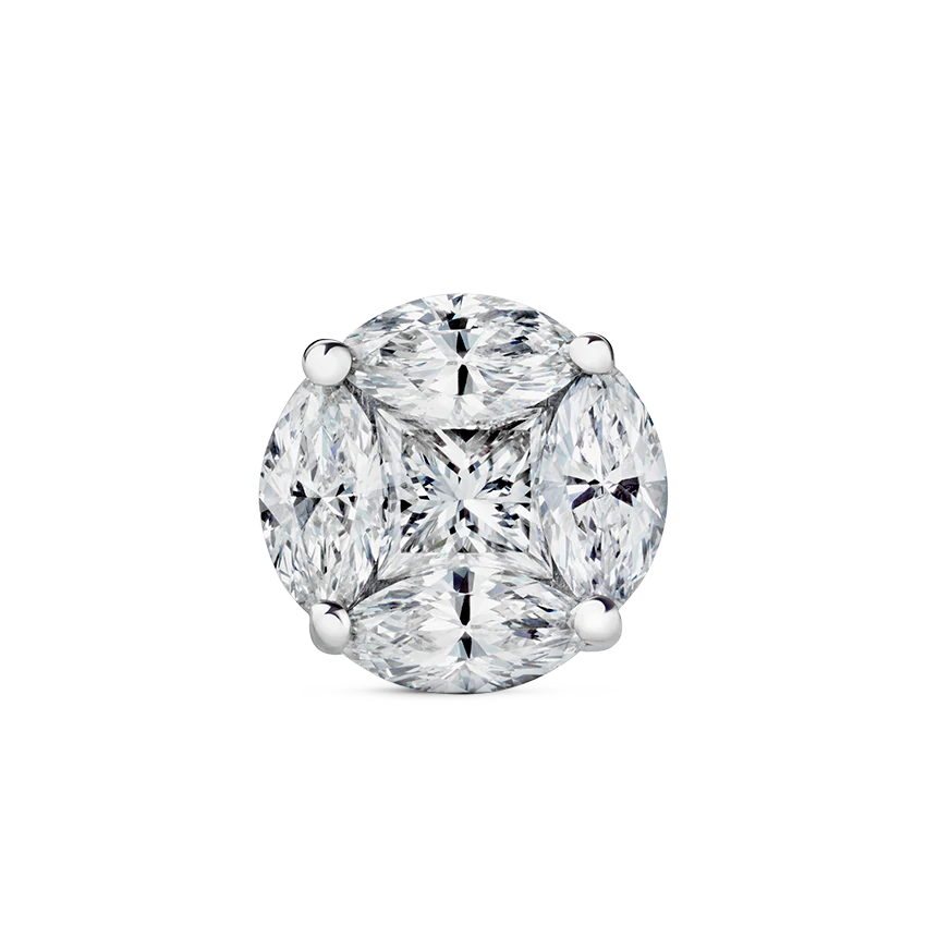 Diamond Cluster Stud Earring - Image 7