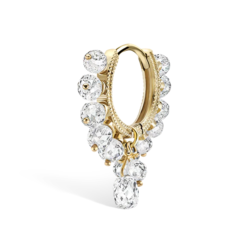 Diamond Coronet with Briolette Hoop Earring - Image 13