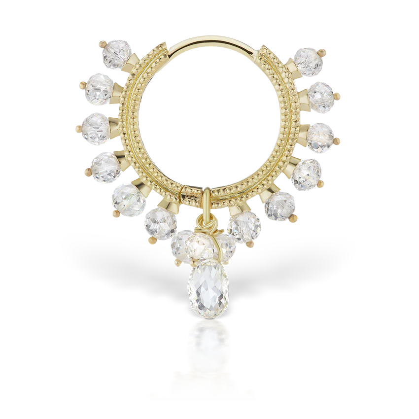 Diamond Coronet with Briolette Hoop Earring - Image 17