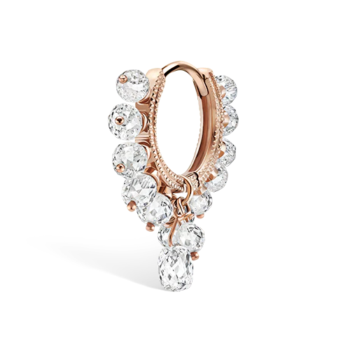 Diamond Coronet with Briolette Hoop Earring - Image 22