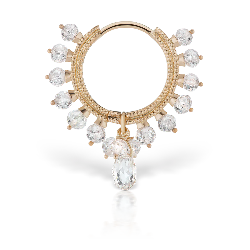 Diamond Coronet with Briolette Hoop Earring - Image 26