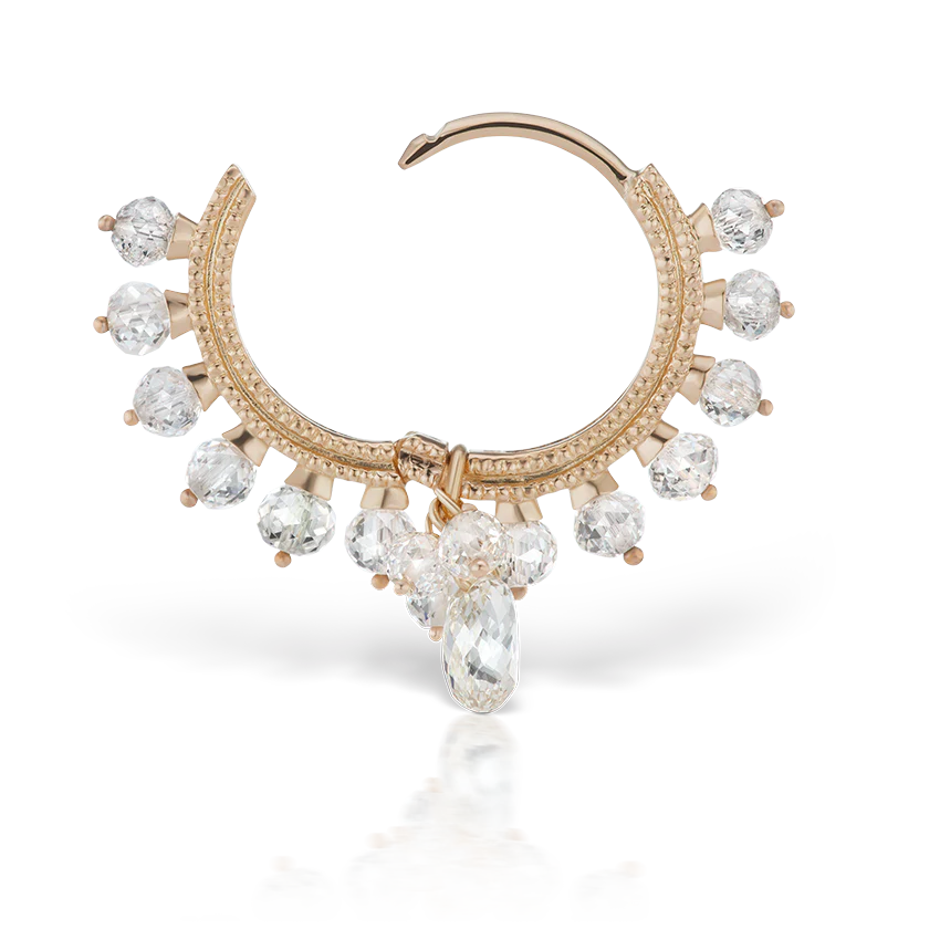 Diamond Coronet with Briolette Hoop Earring - Image 27