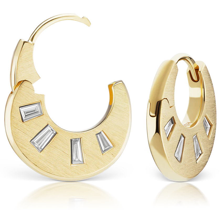 Diamond Crescent Reversible Hoop Earring - Image 14