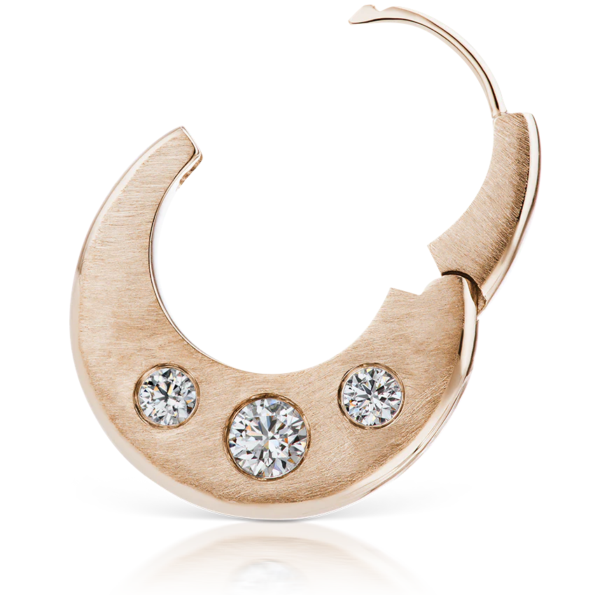Diamond Crescent Reversible Hoop Earring - Image 32