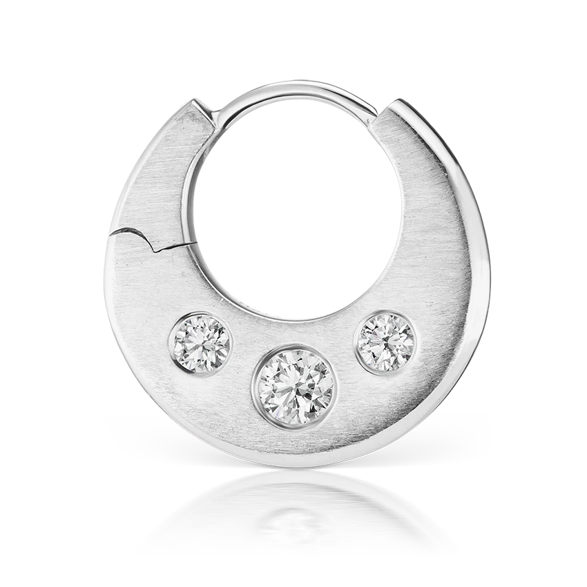 Diamond Crescent Reversible Hoop Earring - Image 7